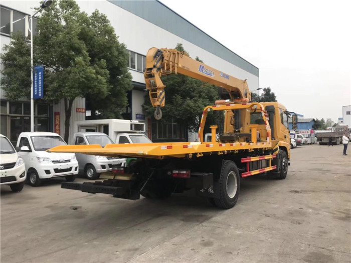 東風天錦平板帶吊清障車